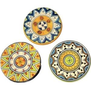 Three TRIVETS ceramic 6” with felt feet